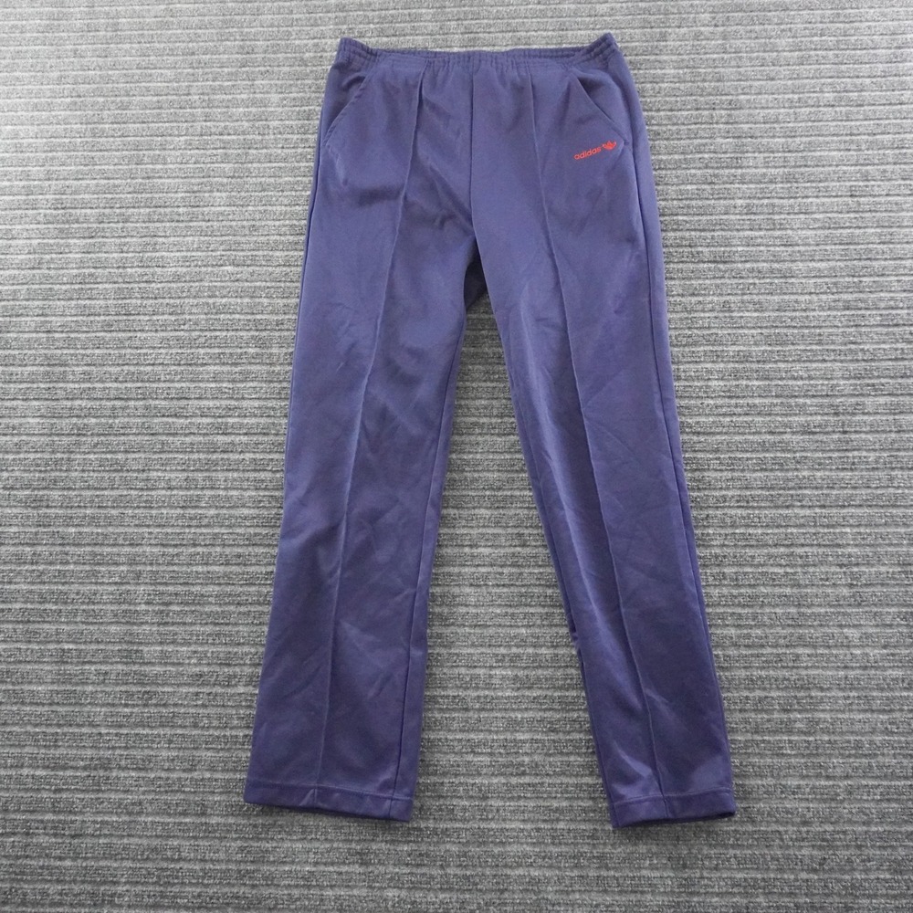 Vintage 80s Adidas Track Pants Mens Small Purple Red Trefoil Logo